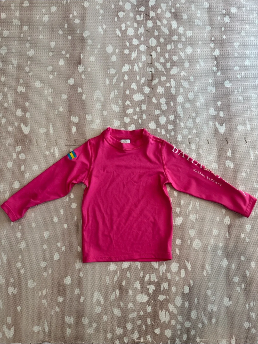 Baha Mar Girls Pink Long Sleeve Rash Guard Swim Shirt 4T